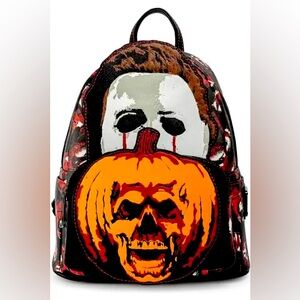 Halloween 2 Themed Backpack with pumpkin and Mask Design loungefly
